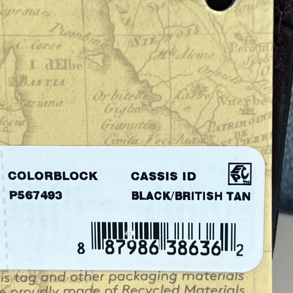 NWT Patricia Nash Cassis Leather Colorblock ID Wallet- British Tan/Black - Picture 5 of 5
